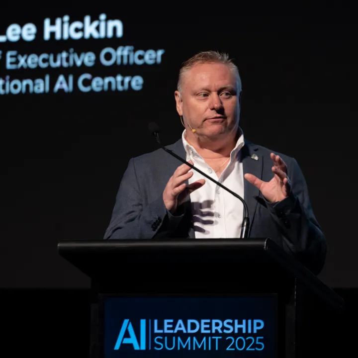 Lee Hickin, Executive Director, National AI Centre at the 2025 AI Leadership Summit